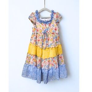 Jona Michelle Girls 4T Floral Tiered Ruffle Dress